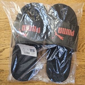 PUMA Black and Red Slides